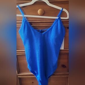 No Boundaries Vibrant Blue Textured One Piece Swimsuit